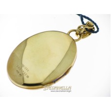 FABERGE' pendente porta foto oro giallo 18kt smalto blue e diamanti F-1003